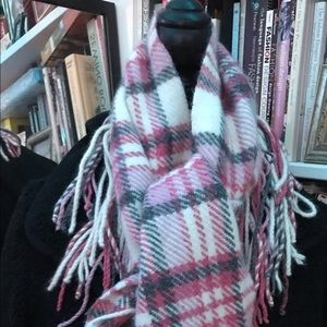 Banana Republic Pink Plaid Scarf
